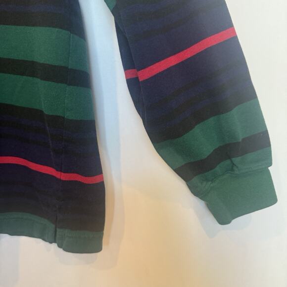 Vintage Knights of the Round Table Mens Striped Henley Polo Size L Rugby Preppy - Picture 4 of 9